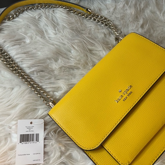 Kate Spade NWT Remi Flap Chain Crossbody Sunflower - Picture 10 of 11